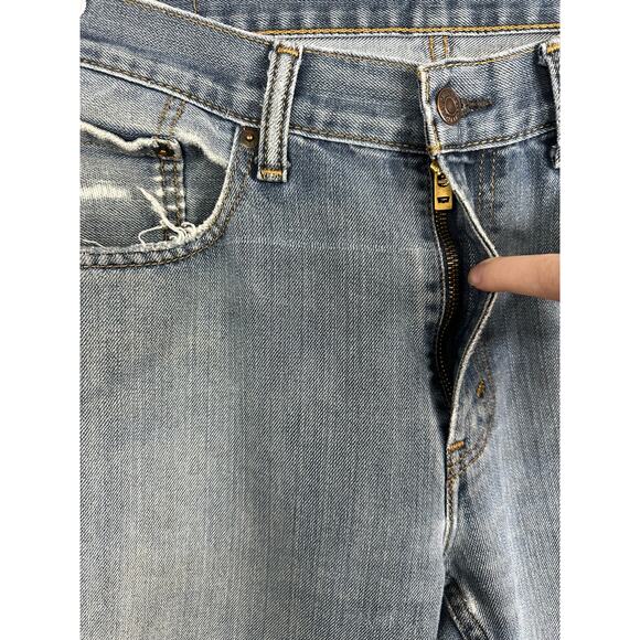 Men’s Levi’s 559 Light Wash Distressed Straight  Blue Jeans Denim Size 34X30 - Picture 7 of 8